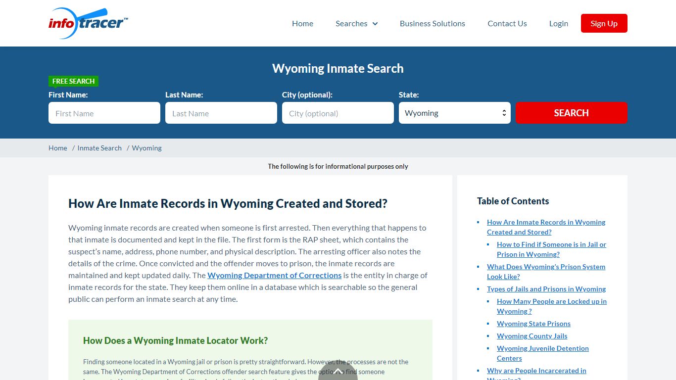 Wyoming Inmate Locator & Inmate Search - Infotracer