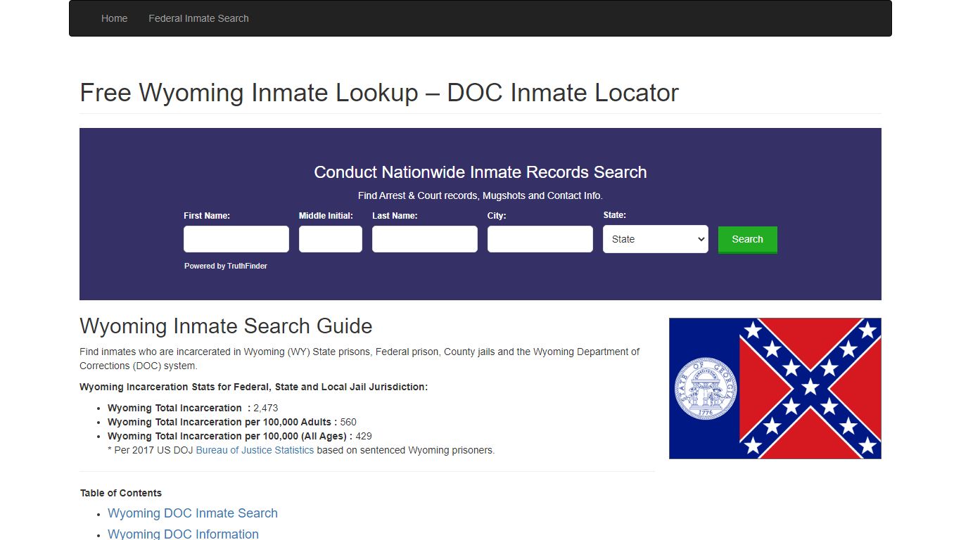 Wyoming Inmate Search - WY Department of Corrections ...